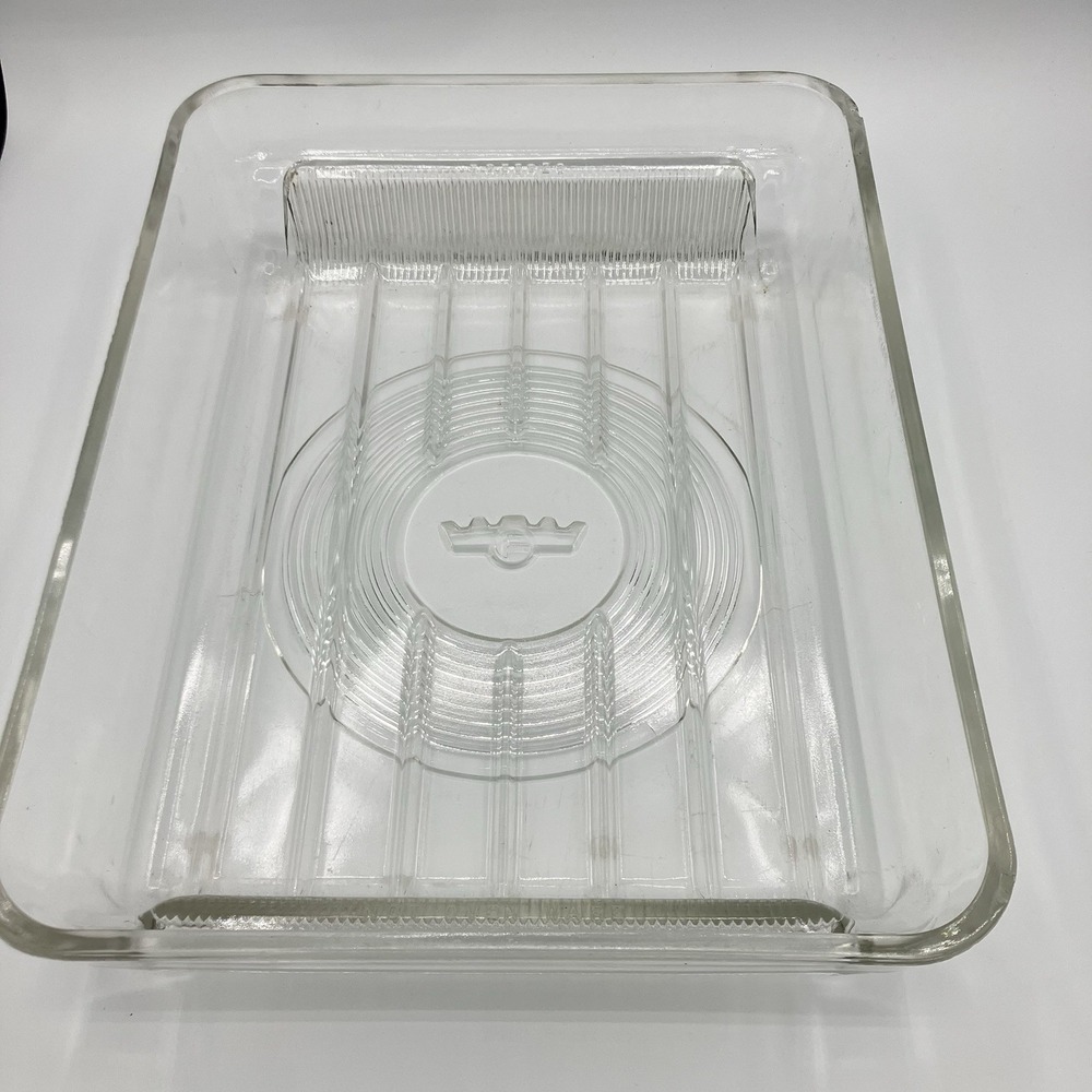 RARE Vintage  Ridged Frigidaire Refrigerator Glass Drawer 1930s
